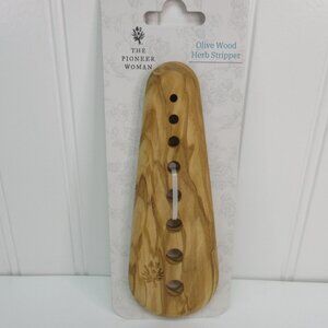 Pioneer Woman Natural Olive Wood Herb Stripper 8 Hole Kitchen Gadget Accesory